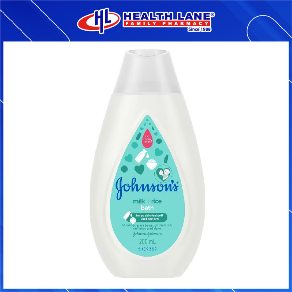 JOHNSON & JOHNSON BABY BATH MILK + RICE - 200ML